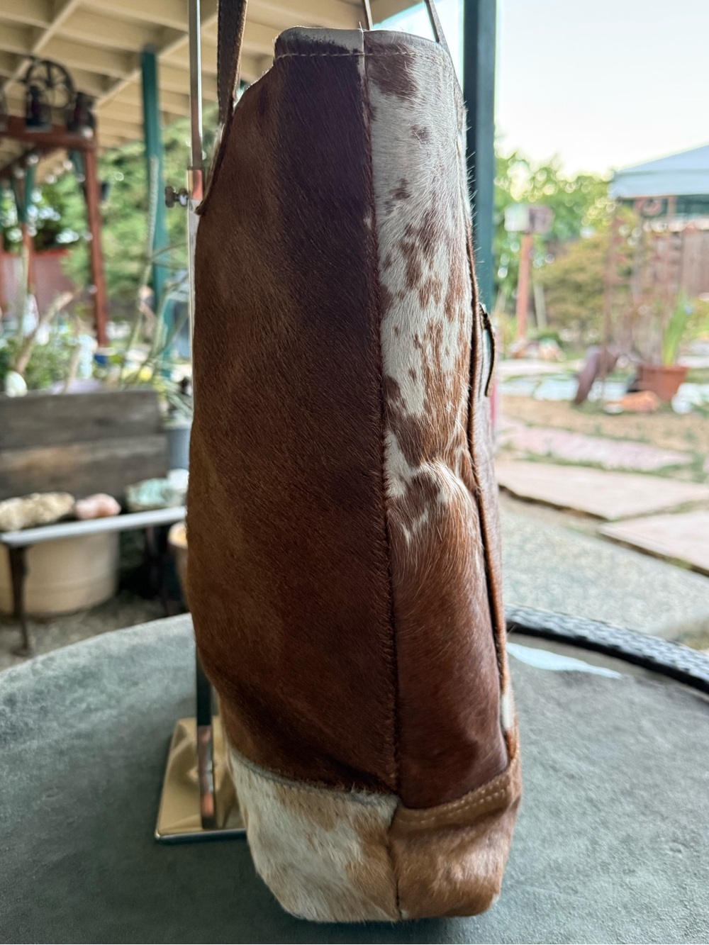 Myra Chestnut Hair-On Cowhide Large Tote Bag - Picture 3 of 6
